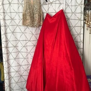 Two-Piece Prom dress Rhinestone Halter & Ballgown Skirt